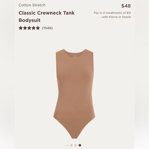 NWT Classic crew tank bodysuit Nuuds cinnamon